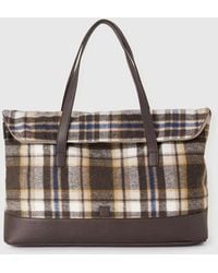 Benetton - Benetton, Karierte Tasche Aus Wollmischung, Größe, Herren - Lyst