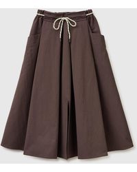 Benetton - Benetton, Midi Skirt With Drawstring - Lyst