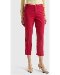 Benetton - Chino Cropped In Cotone Stretch - Lyst