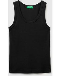 Benetton - Benetton, Wide-Neck Ribbed Tank Top - Lyst
