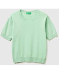 Benetton - Benetton, Sage Sweater With Short Sleeves - Lyst