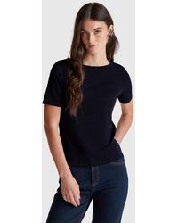 Benetton - Benetton, T-Shirt Réversible Coupe Slim, Taille, Bleu Foncé, Femme - Lyst