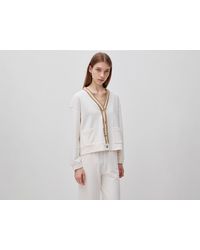 Benetton - Benetton, Cardigan Sweat-Shirt À Boutons, Taille, Crème, Femme - Lyst
