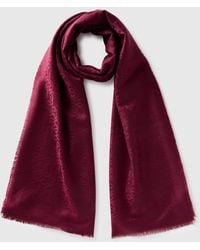Benetton - Benetton, Sciarpa Jacquard, Taglia, Bordeaux, Donna - Lyst