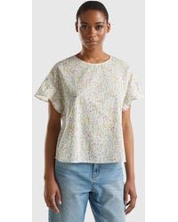 Benetton - Patterned Blouse In Light Cotton - Lyst