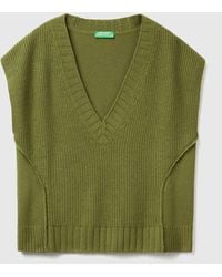 Benetton - Benetton, Gilet Con Scollo A V - Lyst