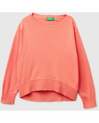 Benetton - Benetton, Premium Cotton Oversized Sweater - Lyst