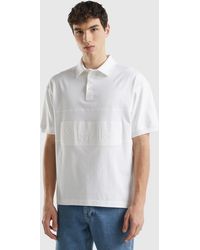 Benetton - White Rugby Polo - Lyst