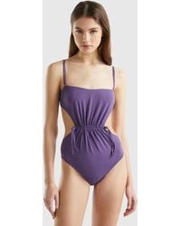 Benetton - One-piece Cut Out Swimsuit In Econyl® - Lyst