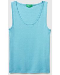 Benetton - Benetton, Slim Fit Ribbed Tank Top - Lyst