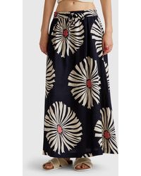 Benetton - Benetton, Midi Skirt With Floral Print - Lyst