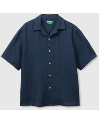 Benetton - Benetton, 100% Linen Short-Sleeved Shirt - Lyst