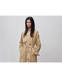Benetton - Benetton, Double-Breasted Trench Coat With Belt - Lyst