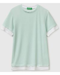 Benetton - Benetton, Slim Fit Ribbed T-Shirt - Lyst