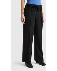 Benetton - Flowy Trousers With Drawstring - Lyst