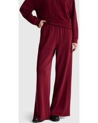 Benetton - Benetton, Pantalones De Chándal De Pierna Ancha, Talla, Burdeos, Mujer - Lyst