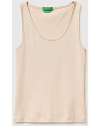 Benetton - Benetton, Slim Fit Ribbed Tank Top - Lyst
