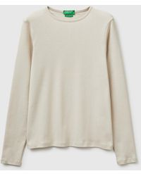 Benetton - Benetton, Slim Fit Long Sleeve T-Shirt - Lyst