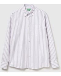 Benetton - Benetton, Camicia A Righe Regular Fit Button Down, Taglia, Bianco, Uomo - Lyst