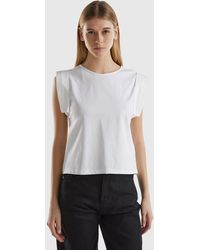 Benetton - T-shirt With Angel Sleeves - Lyst