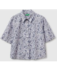 Benetton - Benetton, Short Sleeve Patterned Shirt - Lyst