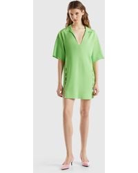 Benetton - Polo Style Cut-out Dress - Lyst