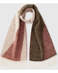 Benetton - Benetton, Écharpe À Motifs En Mélange De Laine, Taille, Kaki, Femme - Lyst