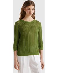 Benetton - Crochet Sweater - Lyst