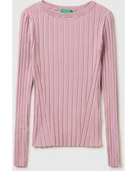 Benetton - Benetton, Fitted Ribbed Sweater - Lyst