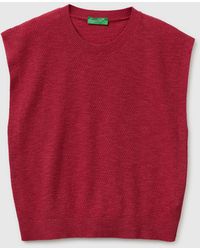 Benetton - Benetton, Sleeveless Linen Blend Sweater - Lyst