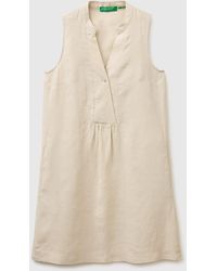 Benetton - Benetton, 100% Linen Short Dress - Lyst