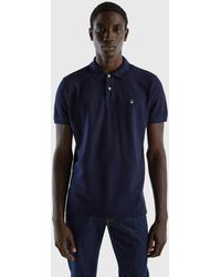 Benetton Light Blue Regular Fit Polo for Men Lyst UK
