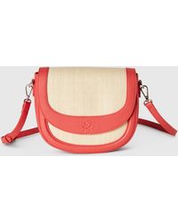 Benetton - Benetton, Bolso Bandolera Efecto Rafia, Rojo Teja, Mujer - Lyst