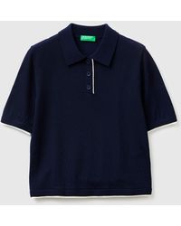 Benetton - Benetton, 100% Merino Wool Polo Shirt - Lyst