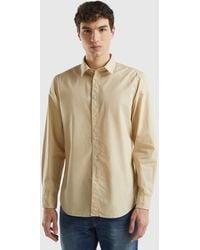 Benetton - Slim Fit Shirt In 100% Cotton - Lyst