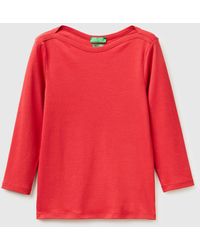 Benetton - Benetton, Slim Fit T-Shirt With Boat Neck - Lyst