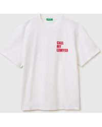 Benetton - Benetton, Relaxed Fit T-Shirt With Print - Lyst