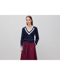 Benetton - Benetton, Boxy Fit V-Neck Sweater - Lyst