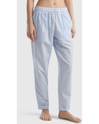 Benetton - Trousers With Vichy Check Pattern - Lyst