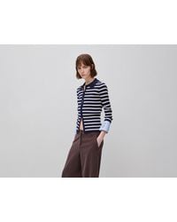 Benetton - Benetton, Buttoned Sweater With Sailor Stripes - Lyst