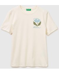 Benetton - Benetton, T-Shirt With Flower Print - Lyst