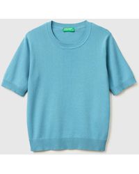 Benetton - Benetton, Powder Sweater With Short Sleeves - Lyst