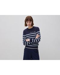 Benetton - Benetton, Striped Sweater With Embroidered Writing - Lyst