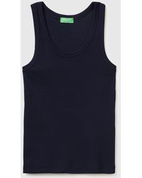 Benetton - Benetton, Wide-Neck Ribbed Tank Top - Lyst