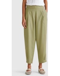 Benetton - Benetton, Fließende Hose Mit Falten - Lyst