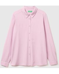 Benetton - Benetton, Regular Fit Flowy Shirt - Lyst