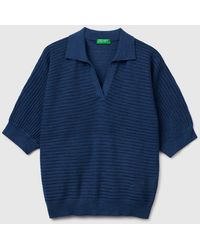 Benetton - Benetton, Perforated Polo Shirt - Lyst