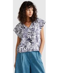 Benetton - Benetton, T-Shirt With Floral Print - Lyst
