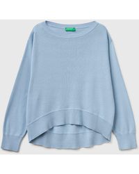 Benetton - Benetton, Premium Cotton Oversized Sweater - Lyst