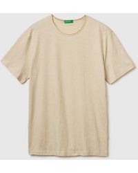 Benetton - Benetton, Slub Cotton T-Shirt - Lyst